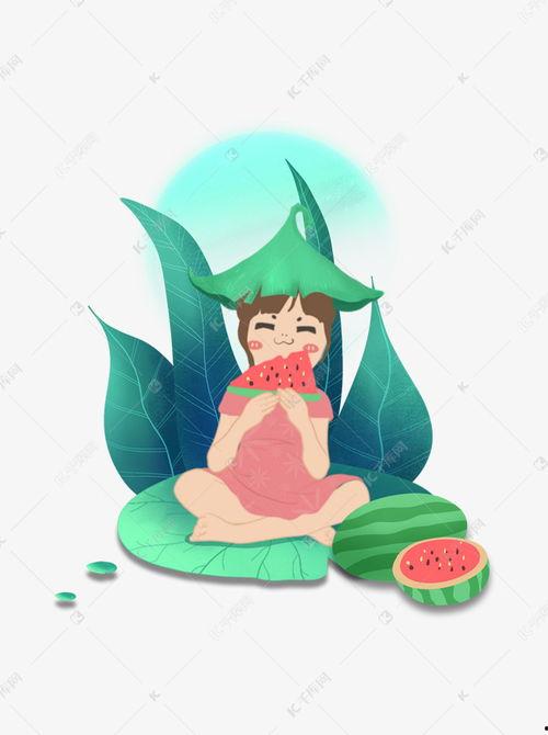 乘凉吃瓜图片高清